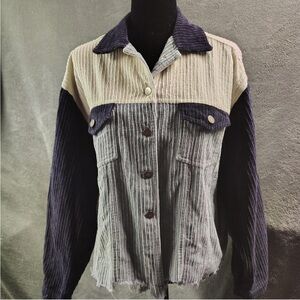 POL Frayed Hem Corduroy jacket Size Large